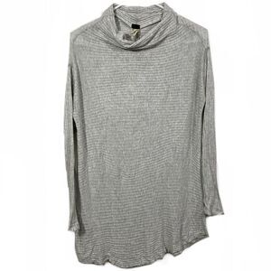 Free People Grey Oversized Distressed Sweater